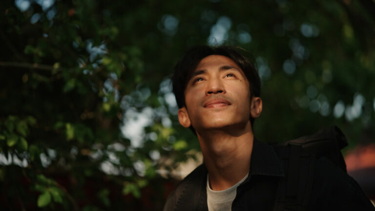 Asian man solo traveling